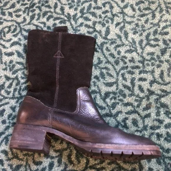 Ralph Lauren Freja Black Leather Winter Boots Sz 4.5 - Picture 7 of 12